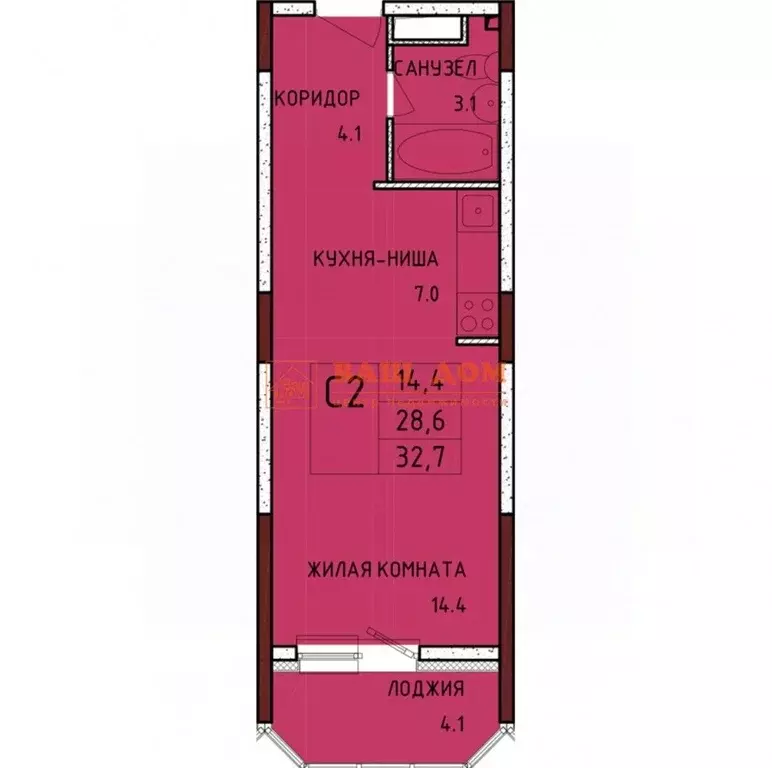Студия Тульская область, Тула городской округ, с. Осиновая Гора ул. ... - Фото 2