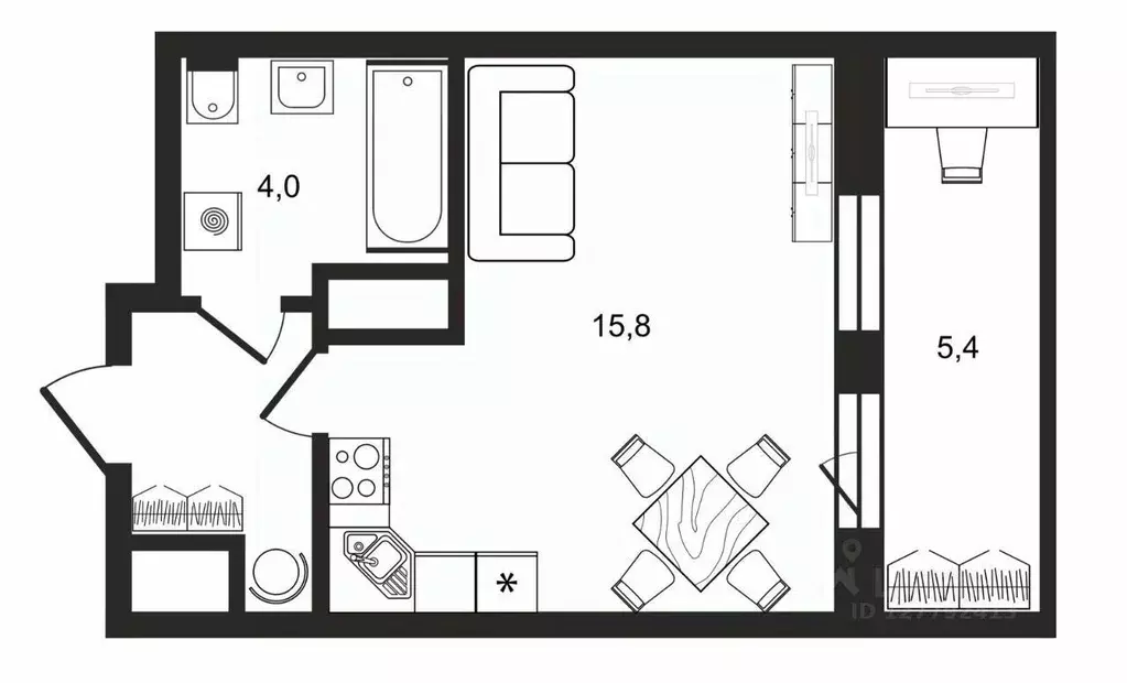 Студия Санкт-Петербург бул. Головнина, 3к1 (23.1 м) - Фото 1