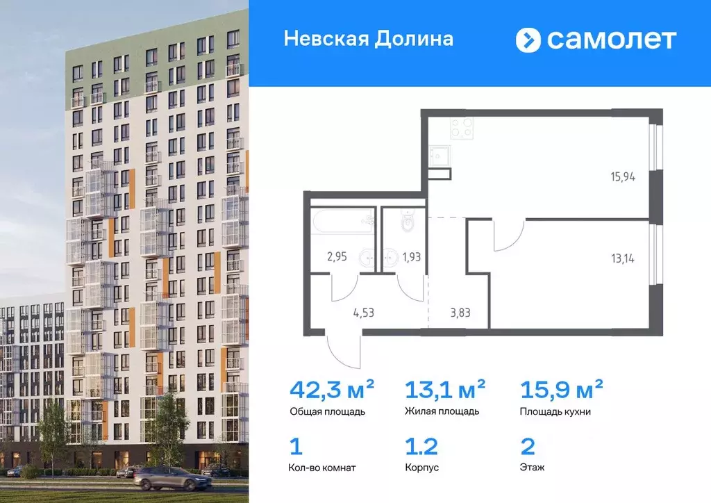 1-к кв. Ленинградская область, Всеволожский район, Свердловское ... - Фото 1