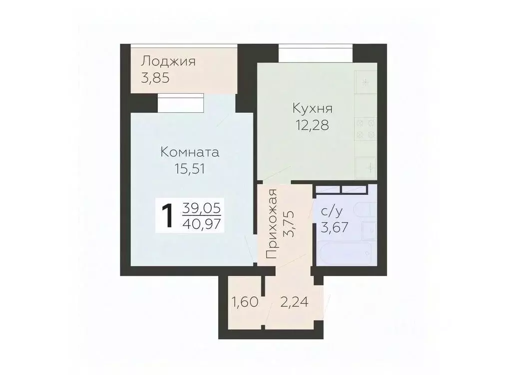 1-к кв. Орловская область, Орел ул. Панчука, 83Б (40.97 м) - Фото 0