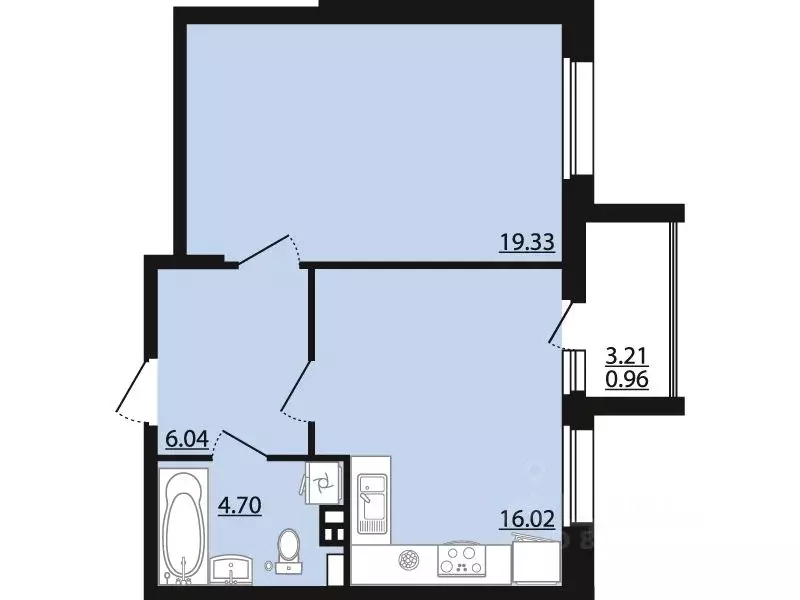 1-к кв. Воронежская область, Рамонский район, Яменское с/пос, пос. ... - Фото 1