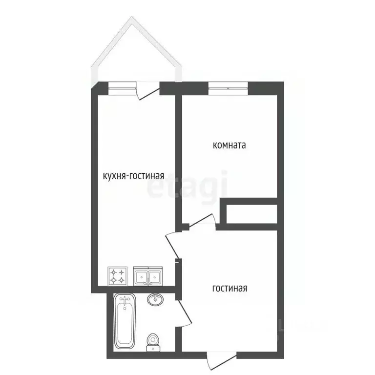 Студия Крым, Ялта ул. Дражинского, 48 (50.0 м) - Фото 2