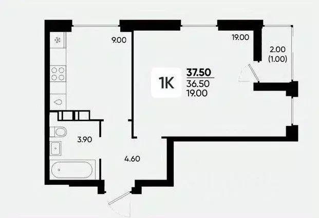 1-к кв. Краснодарский край, Краснодар ул. Доблести, 8 (37.5 м) - Фото 0