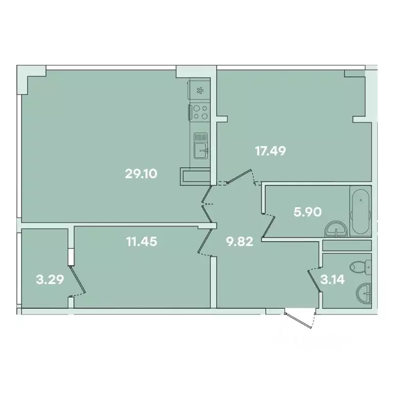2-к кв. Иркутская область, Иркутск ул. Петрова, 18 (80.18 м) - Фото 0