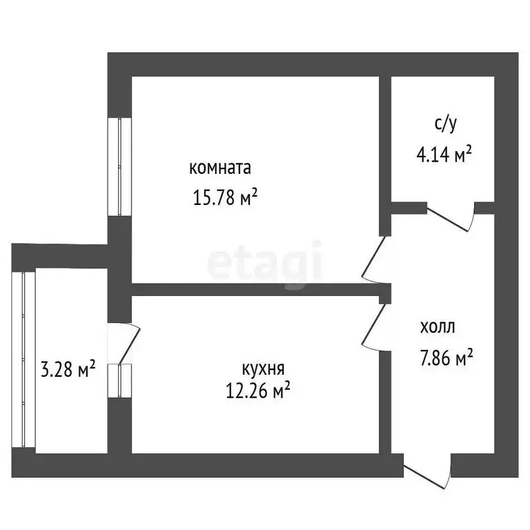 1-комнатная квартира: село Ямное, Ягодная улица, 15 (39.3 м) - Фото 1