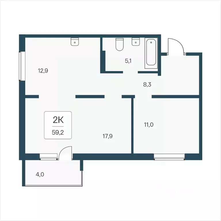 2-к кв. Новосибирская область, Новосибирск Кедровая ул., 80/3 (59.2 м) - Фото 0