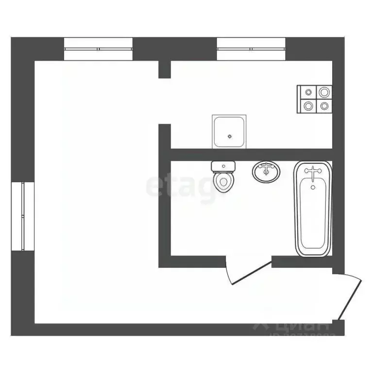 1-к кв. Камчатский край, Елизово ул. Ларина, 4 (28.6 м) - Фото 2