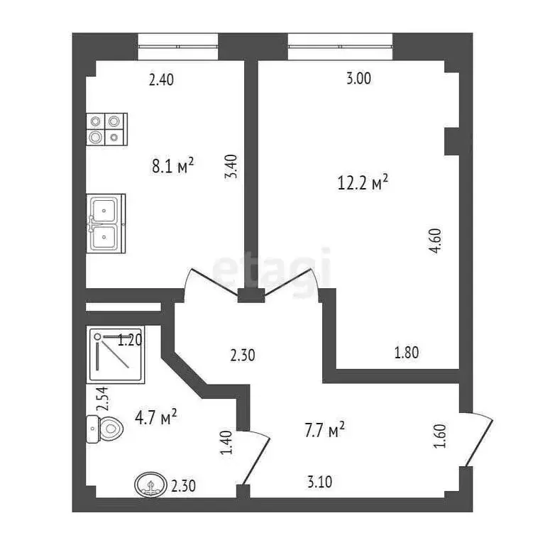 1-комнатная квартира: Туапсе, улица Калараша, 80/1 (32.7 м) - Фото 1
