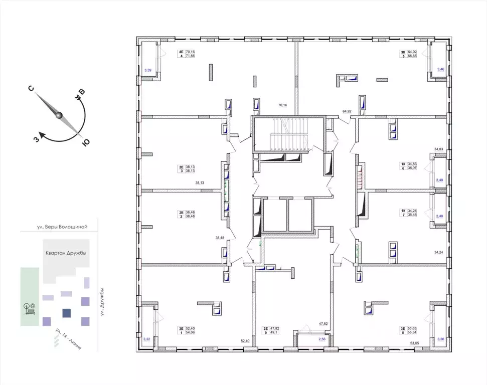 3-к кв. Кемеровская область, Кемерово ул. Дружбы, 9 (66.65 м) - Фото 2