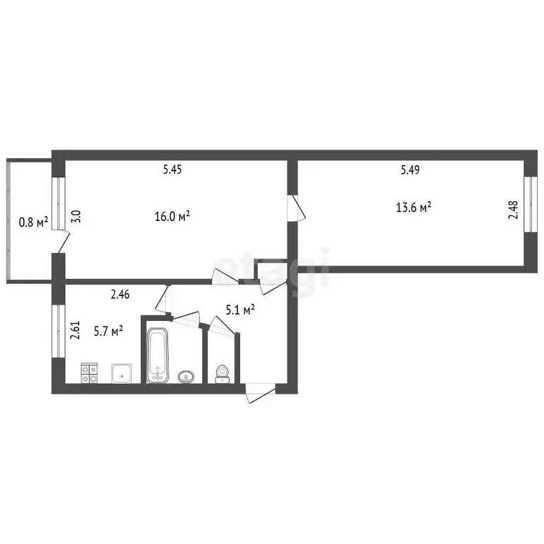 2-комнатная квартира: Псков, улица Труда, 22 (43.7 м) - Фото 0