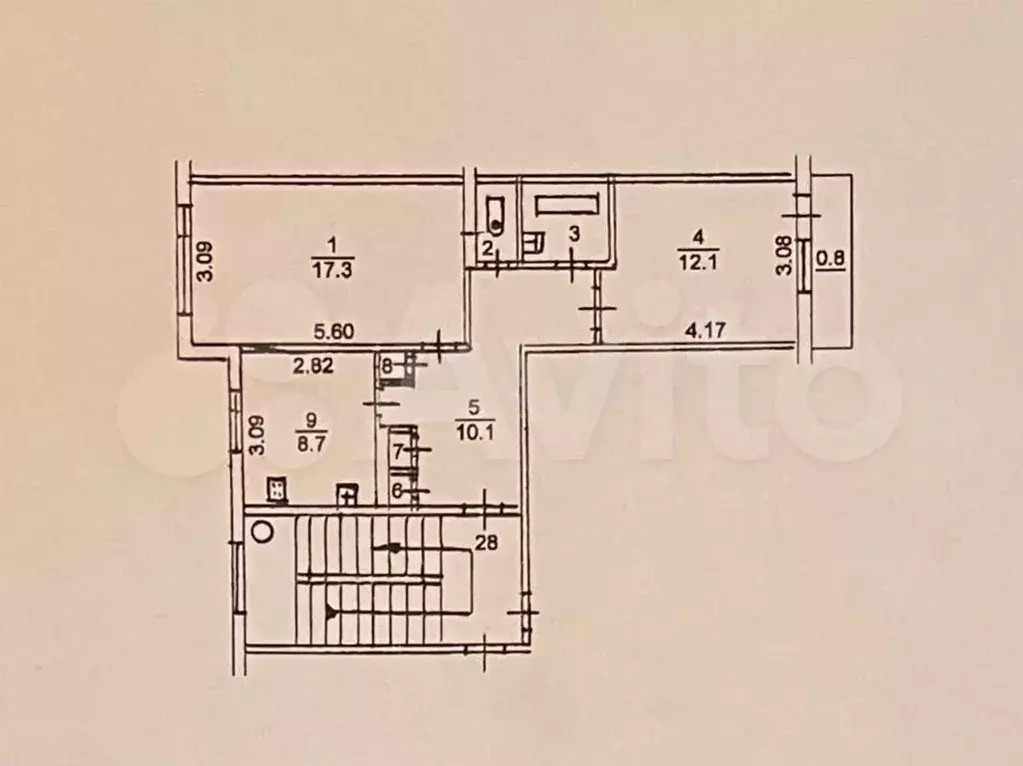 2-к. квартира, 53,2 м, 5/5 эт. - Фото 0