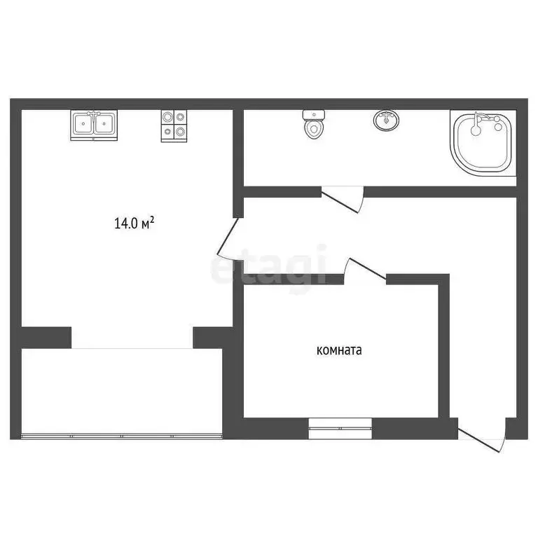 1-комнатная квартира: Терскол, Баксанская улица, 10 (60 м) - Фото 1