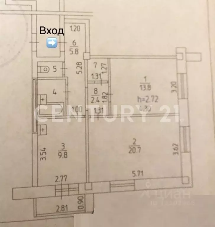 2-к кв. Пермский край, Пермь ул. Александра Щербакова, 43а (58.7 м) - Фото 1