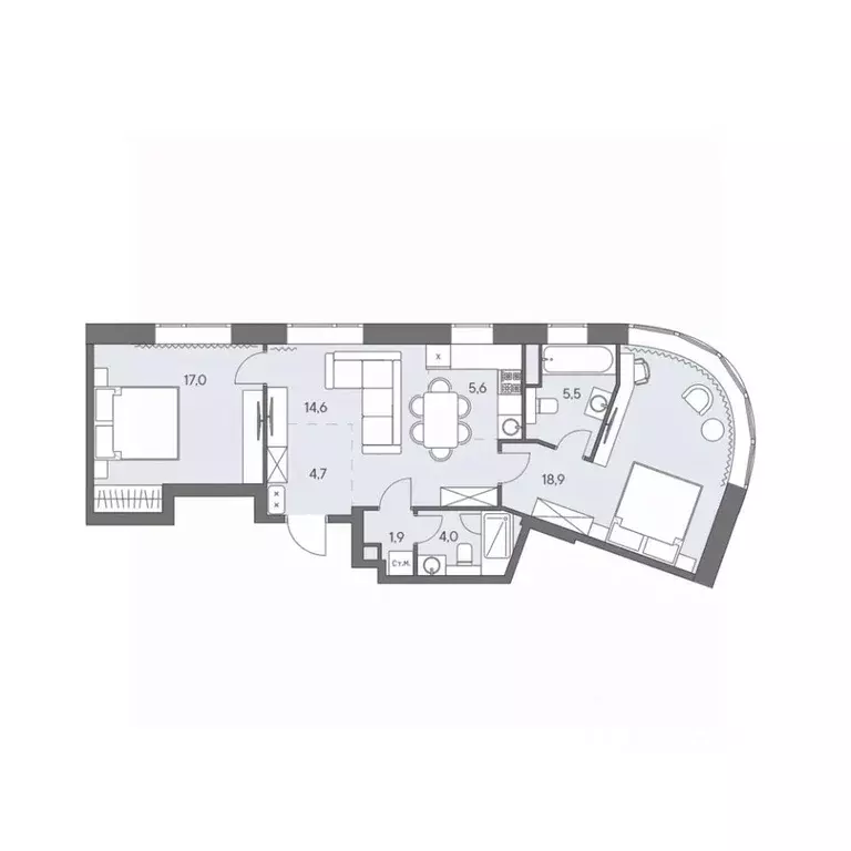 3-к кв. Москва ш. Боровское (дублер) (72.2 м) - Фото 0