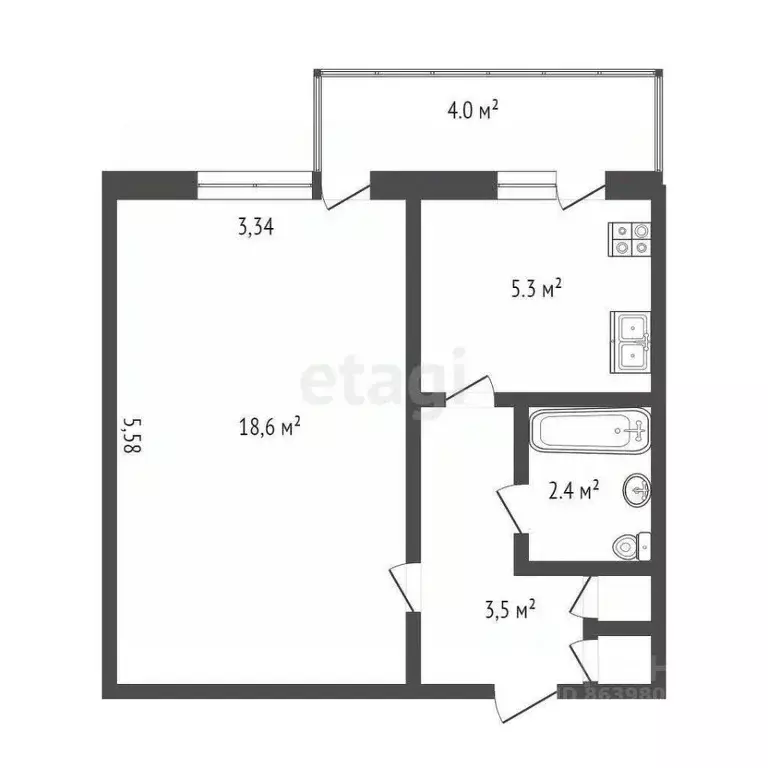 1-к кв. Крым, Саки ул. Ивановой (30.4 м) - Фото 0