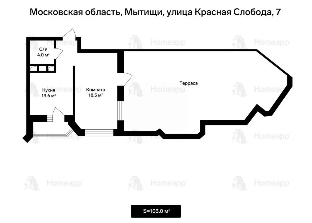 1-к кв. Московская область, Мытищи ул. Красная Слобода, 7 (102.8 м) - Фото 2