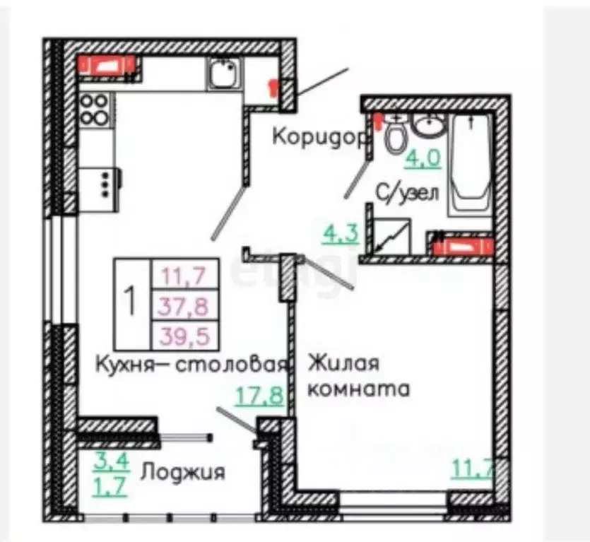 1-к кв. Белгородская область, Старый Оскол Макаренко мкр, 40 (37.0 м) - Фото 1