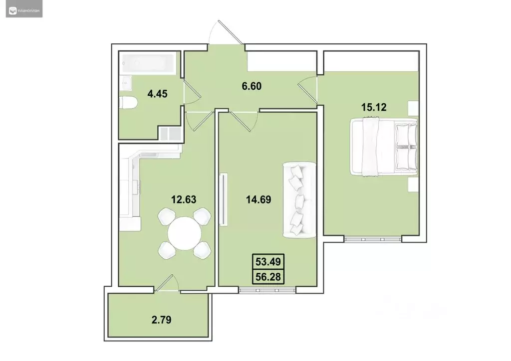 2-к кв. Иркутская область, Иркутск Ново-Ленино мкр,  (56.28 м) - Фото 1