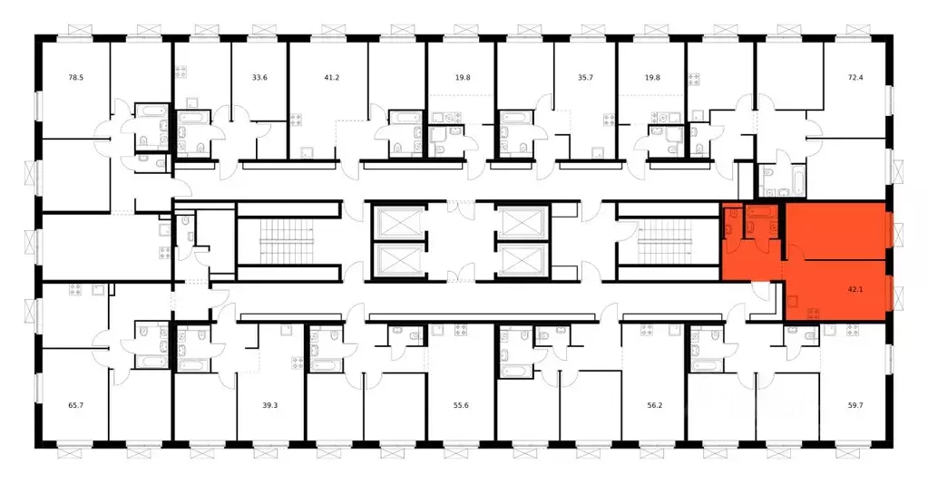 1-к кв. Москва Люблинский парк жилой комплекс, к19 (42.1 м) - Фото 2