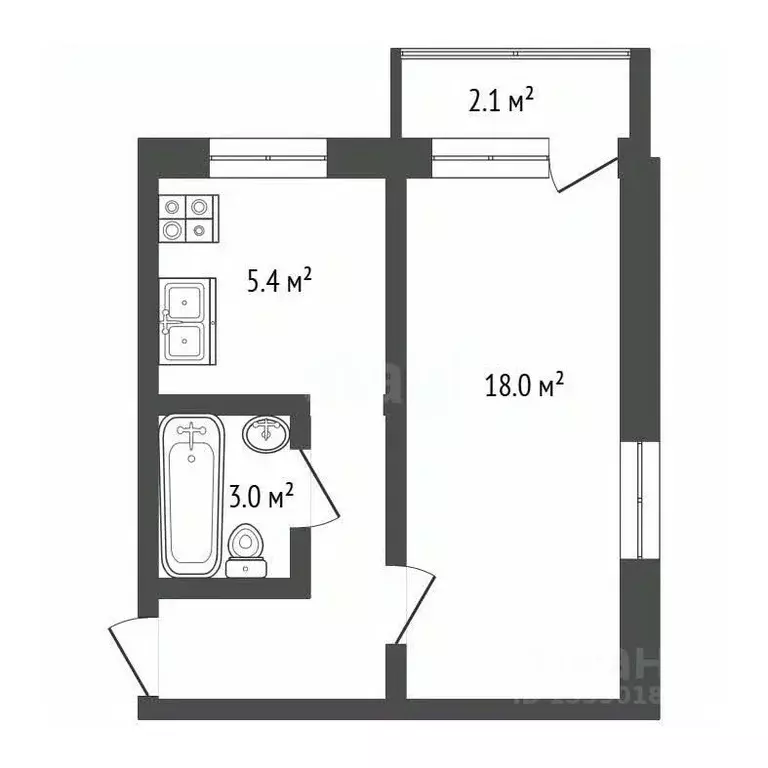 1-к кв. Самарская область, Самара Партизанская ул., 170 (30.0 м) - Фото 2