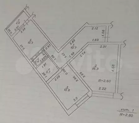 2-к. квартира, 54 м, 5/9 эт. - Фото 0