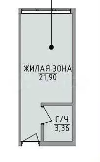 Апартаменты-студия, 21,9 м, 4/5 эт. - Фото 0