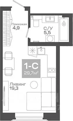 Студия Новосибирская область, Новосибирск Академгородок мкр, ул. Мусы ... - Фото 0