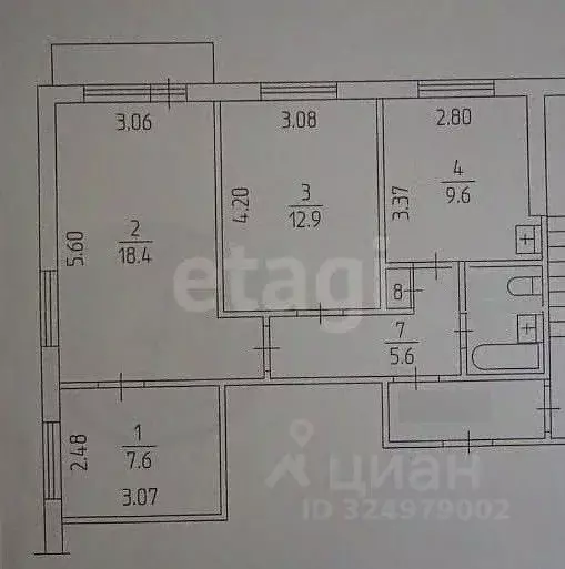 3-к кв. Пермский край, Пермь ул. Композитора Глинки, 11 (57.6 м) - Фото 2