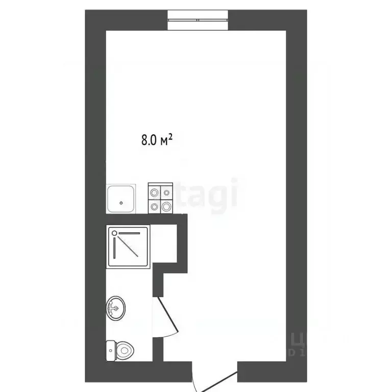 Студия Тюменская область, Тюмень ул. Республики, 167а (18.5 м) - Фото 2