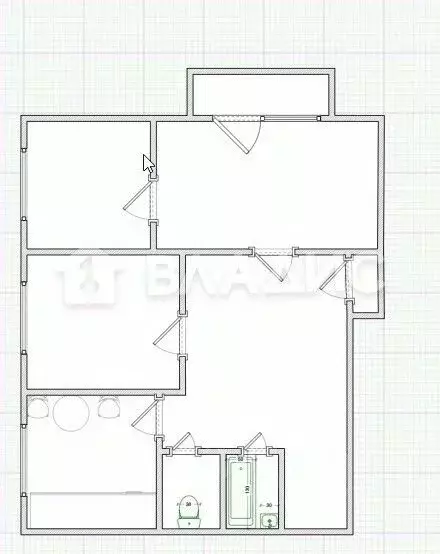 3-к кв. Пензенская область, Пенза ул. Карпинского, 7 (49.9 м) - Фото 1