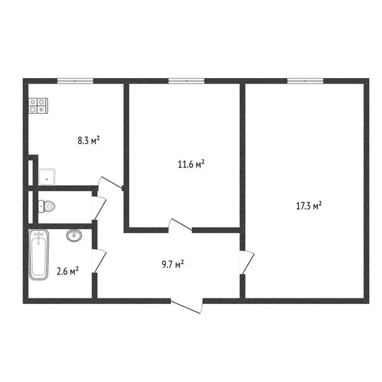 2-комнатная квартира: Черкесск, улица Балахонова, 39 (50.5 м) - Фото 0
