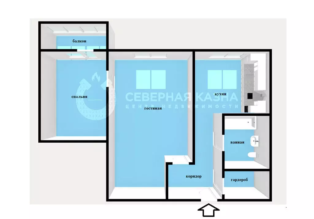 2-комнатная квартира: Екатеринбург, улица Блюхера, 55 (36.4 м) - Фото 1