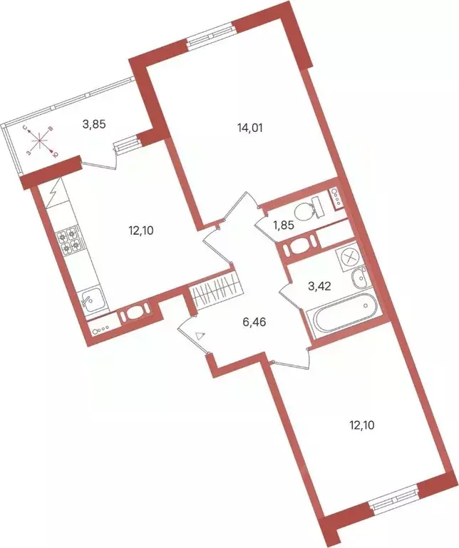 2-к кв. Ленинградская область, Сертолово Всеволожский район, Новое ... - Фото 1