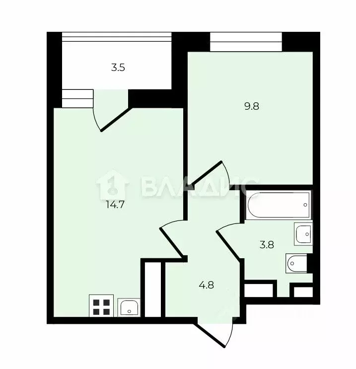 1-к кв. Санкт-Петербург Светлановский просп., 8 (33.1 м) - Фото 1