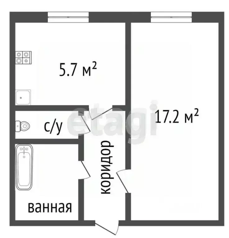 1-к кв. Ульяновская область, Ульяновск Локомотивная ул., 126 (26.6 м) - Фото 1