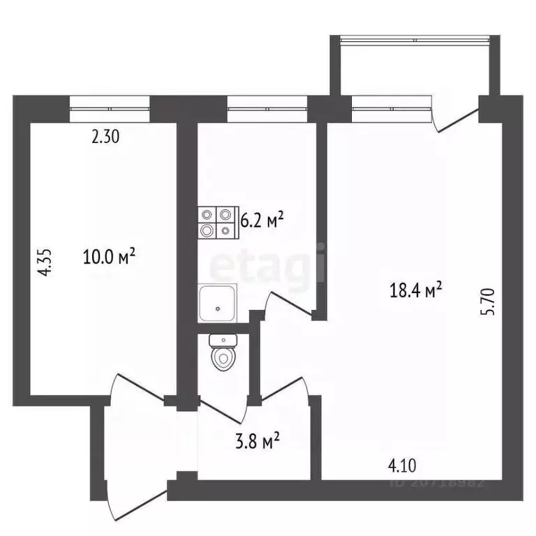 2-к кв. Камчатский край, Петропавловск-Камчатский просп. 50 лет ... - Фото 1