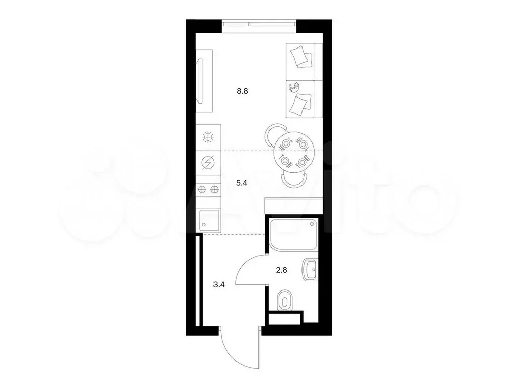 Квартира-студия, 20,4 м, 14/16 эт. - Фото 0