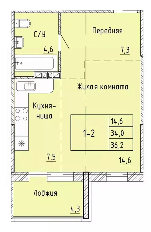 1-к кв. Приморский край, Артем  (36.2 м) - Фото 1