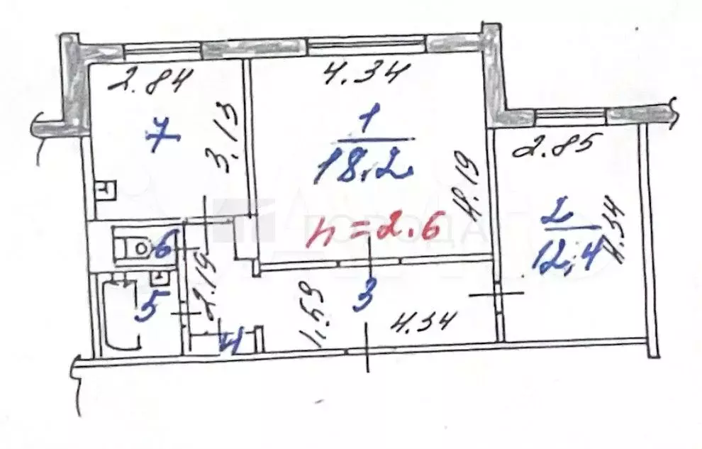 2-к. квартира, 53 м, 1/9 эт. - Фото 0