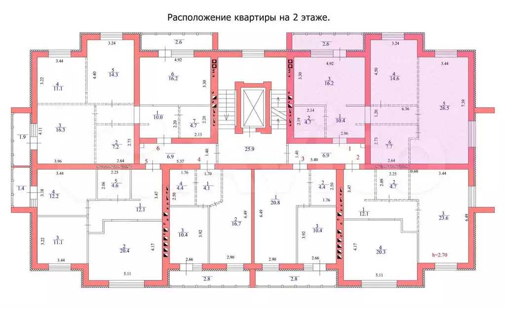 2-к. квартира, 80,1м, 2/9эт. - Фото 1