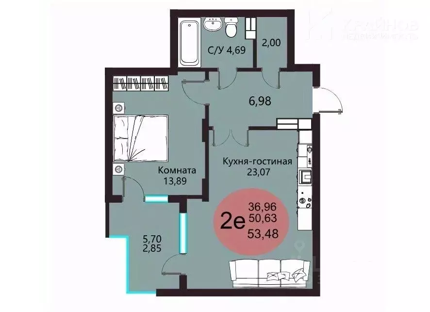 2-к кв. Воронежская область, Воронеж ул. 45-й Стрелковой Дивизии, 113 ... - Фото 2