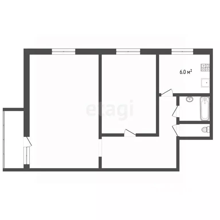 2-к кв. Владимирская область, Муром Московская ул., 42 (40.9 м) - Фото 2