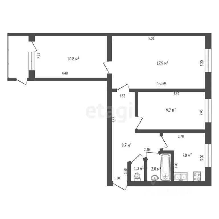 3-к кв. Ростовская область, Таганрог ул. Чехова, 339 (58.1 м) - Фото 1