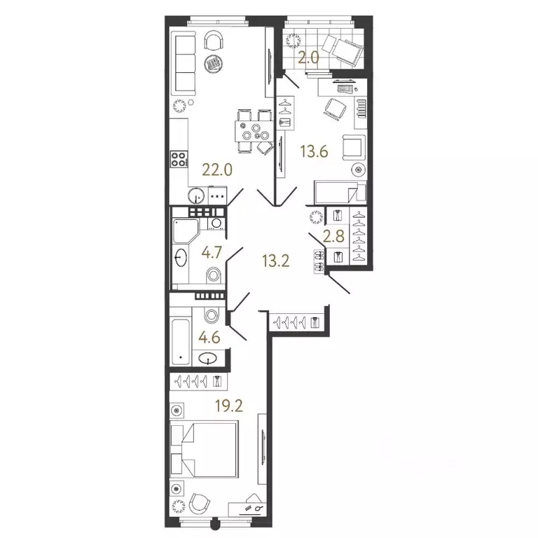 2-к кв. Санкт-Петербург Миргородская ул., 1 (80.1 м) - Фото 0