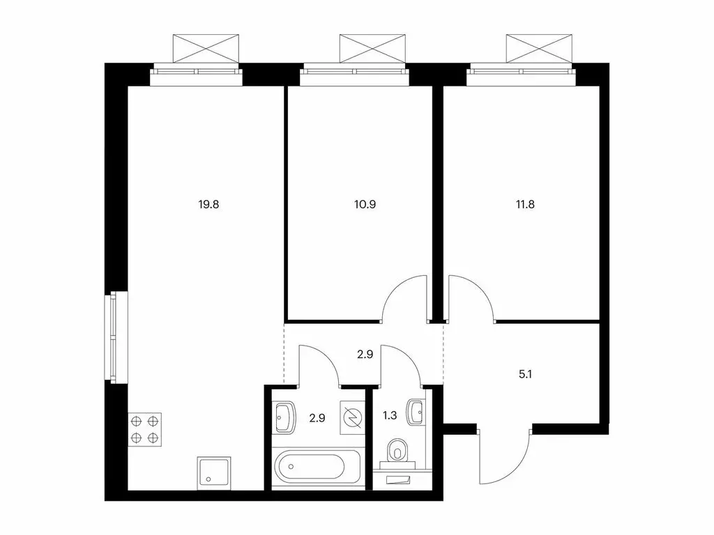 2-комнатная квартира: Москва, Кольская улица, 8к2 (54.4 м) - Фото 0