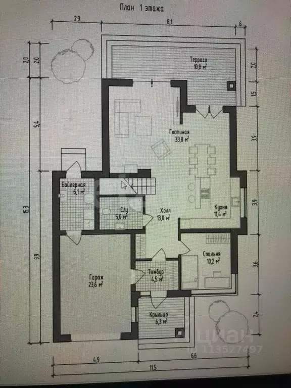 Дом в Тульская область, Заокский район, Малаховское с/пос, с. Яковлево ... - Фото 1