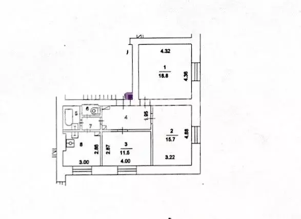 3-к кв. Москва Студенческая ул., 26 (67.3 м) - Фото 2
