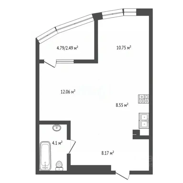 1-к кв. Ростовская область, Ростов-на-Дону Привокзальная ул., 3/1 ... - Фото 2