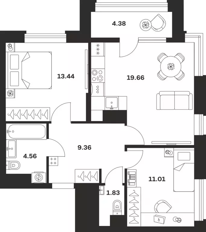 2-к кв. Тульская область, Тула городской округ, с. Осиновая Гора, ... - Фото 1
