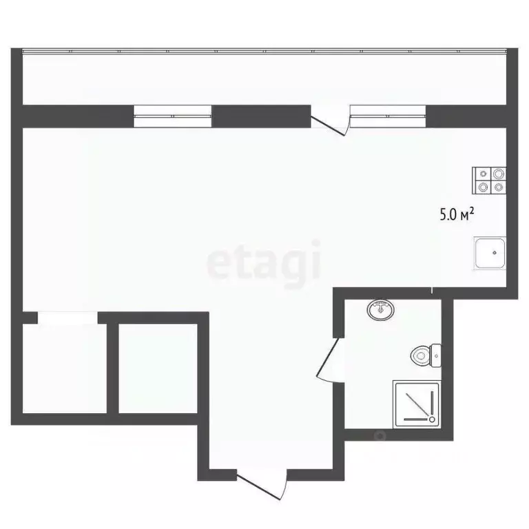 Студия Тюменская область, Тюмень Первомайская ул., 44к2 (32.0 м) - Фото 2